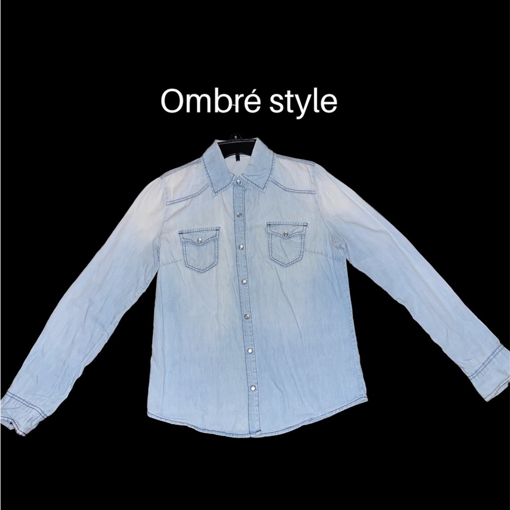 Iris Los Angeles Jean Pearl Snap Button Down Shirt